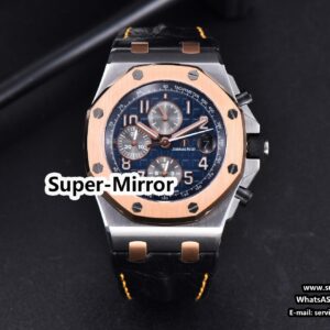 Royal Oak Offshore 26471SR RG JF 44MM Blue Dial Black Leather Strap A3126